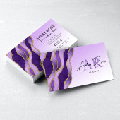 バイオレット金ゴールドマーブルゲート美容師美しい 名刺