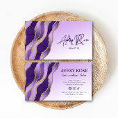 バイオレット金ゴールドマーブルゲート美容師美しい 名刺