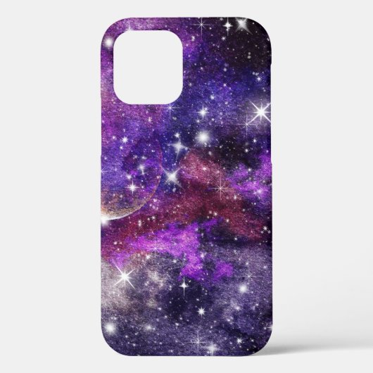 バイオレット銀河系天の川と惑星 Case-Mate iPhoneケース (裏面)