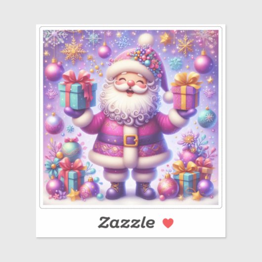 バイオレット魅力的ホリデーステッカーデザイン シール (シート)