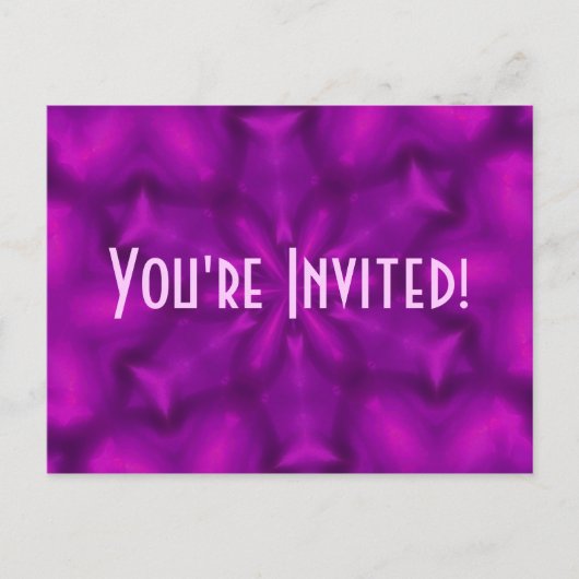 バイオレット鮮やか招待状はがき インビテーションポストカード (正面)