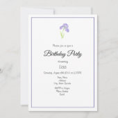 バイオレット アイリスとアイアス パターン 招待状 (正面)