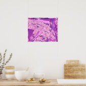 「バイオレット・ウッドランド」抽象芸術、ラベンダー、マウヴ、プルプ ポスター (キッチン)