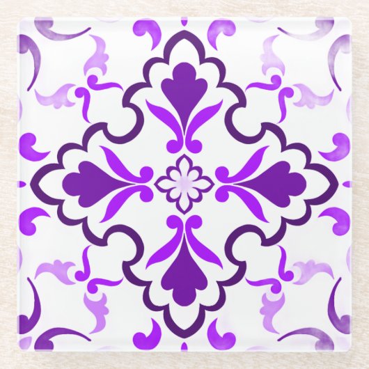 バイオレット ガラスコースター (正面)