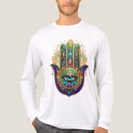 バイオレット グリーン ゴールド ペタル ハムサ ターコイズ サードアイ トライブレンドTシャツ