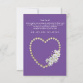 バイオレット、グリーン、ブルー、金ゴールドシルク&ウェディングありがとう 出欠カード (裏面)