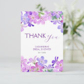 バイオレット ゲラニウム フラワーブライダルシャワー サンキューカード (スタンド正面)