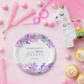 バイオレット ゲラニウム ブライダル ブランケット シャワー ペーパープレート (パーティー)