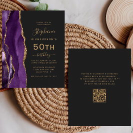 バイオレット ゴールド アゲート QR コード 50歳の誕生日