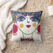 バイオレット – ジプシーガーデンガールコットンピロー クッション (ブランケット)