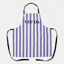 バイオレット ストライプ Uff Da オールオーバー プリント エプロン