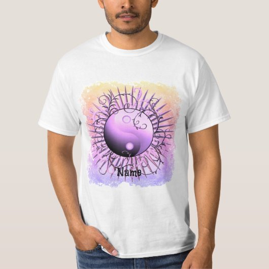 バイオレット スワール陰陽 Tシャツ (正面)
