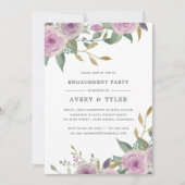 バイオレット&セージ婚約パーティ招待状 招待状 (正面)