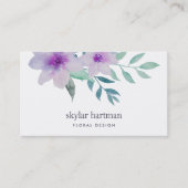 バイオレット&セージ水カラーフローラ 名刺 (正面)