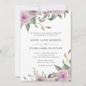 バイオレット&セージ結婚式招待状 招待状 (正面)