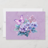 バイオレット ハイドレンジア バタフライ Save The Date カード (裏面)