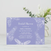 バイオレット・バタフライ・ブライダル・シャワー招待状 招待状 (スタンド正面)
