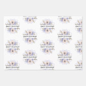 バイオレット&パステルバラ紙フラットシートセット3 ラッピングペーパーシート (正面)