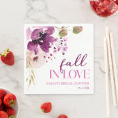 バイオレット パープル フラワー 秋の恋 ブライダルシャワー スタンダードランチョンナプキン (インサイチュ)