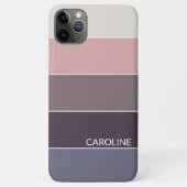 バイオレット パープル モーヴ タイプ ピーチ ピンク ストライプ アート Case-Mate iPhoneケース (裏面)