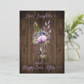 バイオレット パープル ラベンダー フローラル メイソンジャー ウェディング 招待状 (スタンド正面)