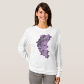 バイオレット パープル 開花 ラン科の花 Tシャツ (正面フル)
