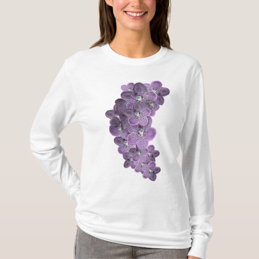 バイオレット パープル 開花 ラン科の花 Tシャツ (正面)