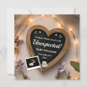 バイオレット フラワーズ 妊娠発表 招待状 (正面)