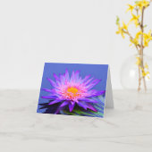 バイオレット ブルー ウォーター リリー ブランク ノート 挨拶カード (黄色い花)