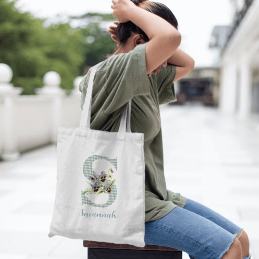 バイオレット & ブルー ハーレクイン レター S トートバッグ