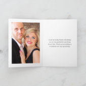 バイオレット、プラム、赤面フローラ結婚の写真 サンキューカード (内部)