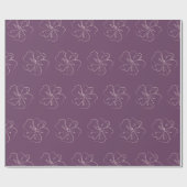 バイオレット ホワイト フラワーリング ラッピングペーパー (フラット)