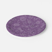 バイオレット マーブ バタフライ LOVE - シームレスパターン。 ペーパープレート (アングル)