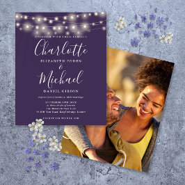 バイオレット ライト フォト ウェディング 招待状