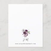 バイオレット＆ラベンダー フローラル リング ウェディング 招待状 チラシ (裏面)