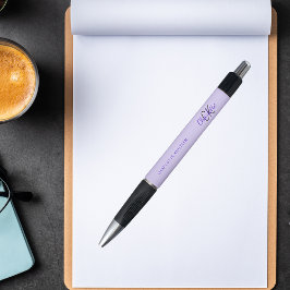 バイオレット ラベンダー モノグラム 名前 スクリプト ボールペン