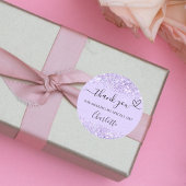 バイオレット ラベンダー 色の紙吹雪 サンキューハート ラウンドシール