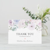 バイオレット ラベンダー 花 ブライダルシャワー 感謝カード (スタンド正面)