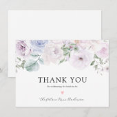 バイオレット ラベンダー 花 ブライダル シャワー 感謝カード (正面/裏面)