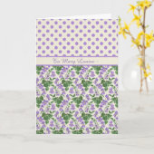 バイオレット、個人化なるべき2月のバースデー・カード カード (黄色い花)