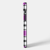 バイオレット、白黒プレイドアイフォンケースHAMbWG Case-Mate iPhoneケース (裏面 / 左)