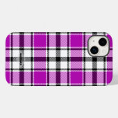 バイオレット、白黒プレイドアイフォンケースHAMbWG Case-Mate iPhoneケース (裏面 (横))
