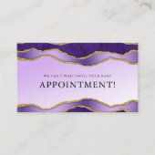 バイオレット&金ゴールドマーブルアゲート美しいアポイントメント 名刺 (正面)