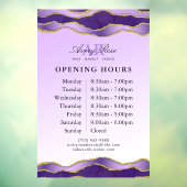 バイオレット&金ゴールドマーブルゲート美しいサロン時間 ウィンドウサイン (シート3)