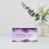 バイオレット&金ゴールドマーブルゲート美しいサンキューカード 名刺 (スタンド正面)