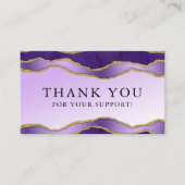 バイオレット&金ゴールドマーブルゲート美しいサンキューカード 名刺 (正面)