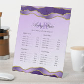 バイオレット&金ゴールド瑪瑙美しいサロン価格表 台座サイン (インサイチュ)