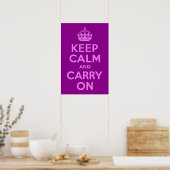 バイオレットKeep Calm and Carry On ポスター (キッチン)
