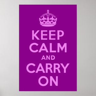 バイオレットKeep Calm and Carry On ポスター