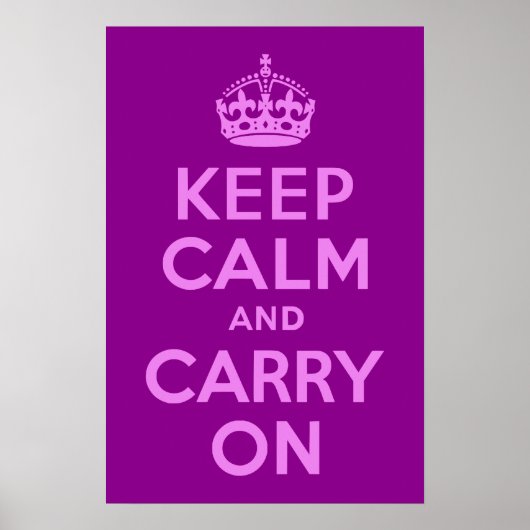 バイオレットKeep Calm and Carry On ポスター (正面)